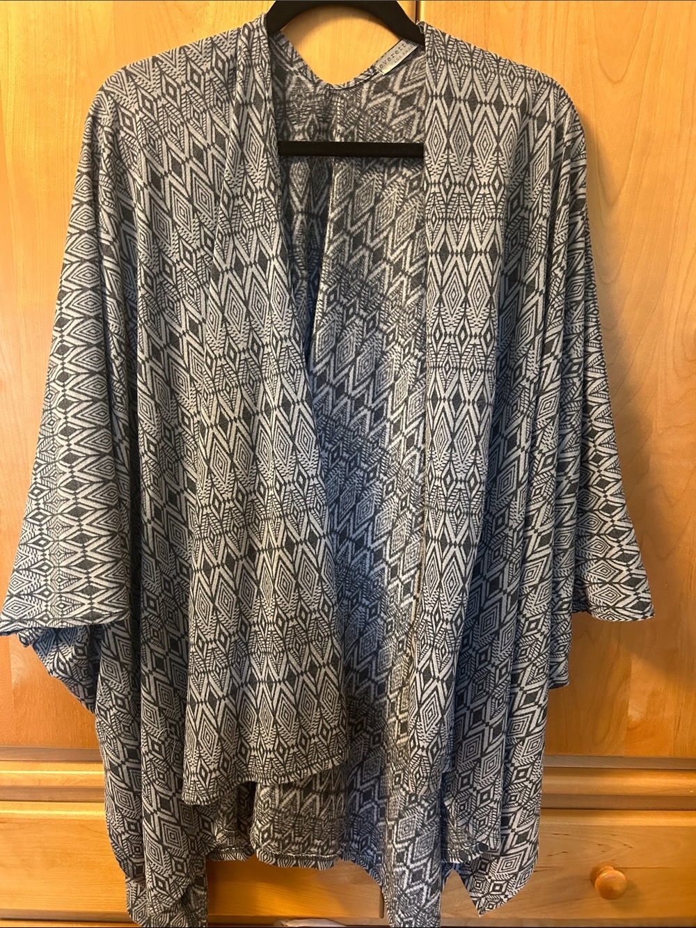 Women's Open-Front Geometric Knit Cardigan or Ruana